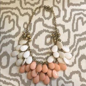 Coral and White Statement Necklace